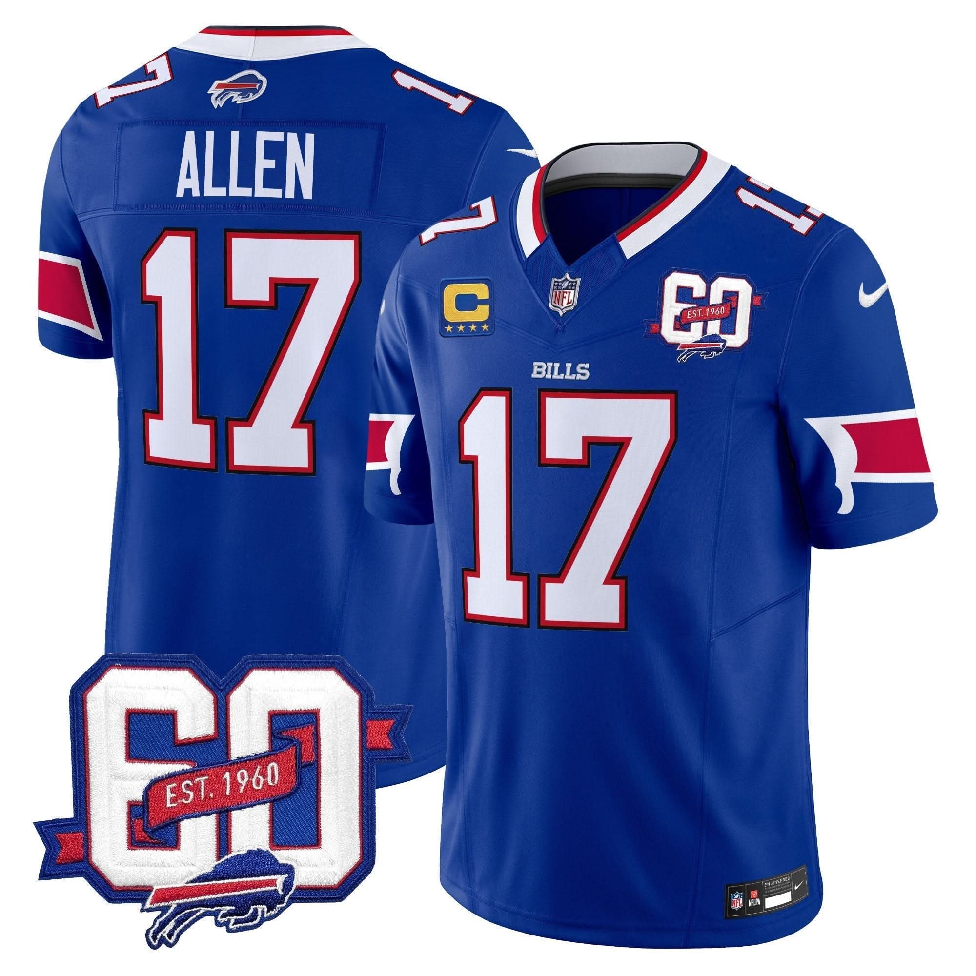 BUF 60th Anniversary Patch Vapor Limited Jersey