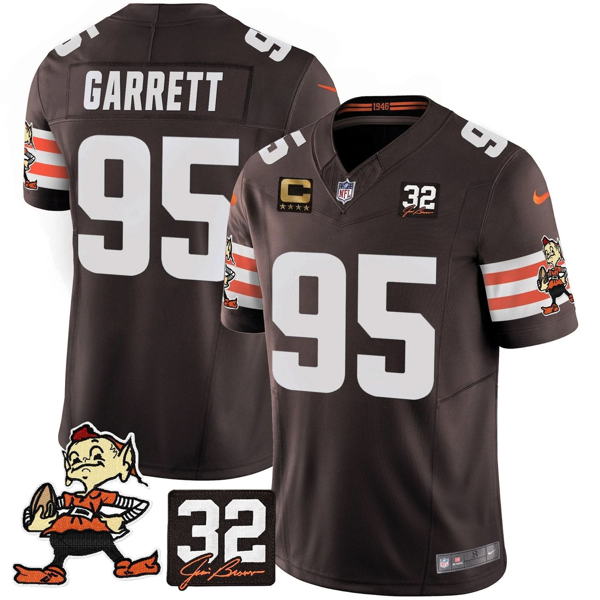 CLE #32 Jim Brown Memorial Patch Vapor Limited Jersey V2