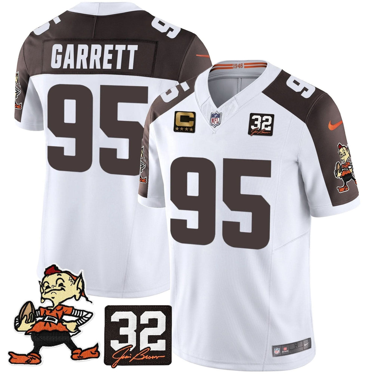 CLE #32 Jim Brown Memorial Patch Vapor Limited Jersey V2