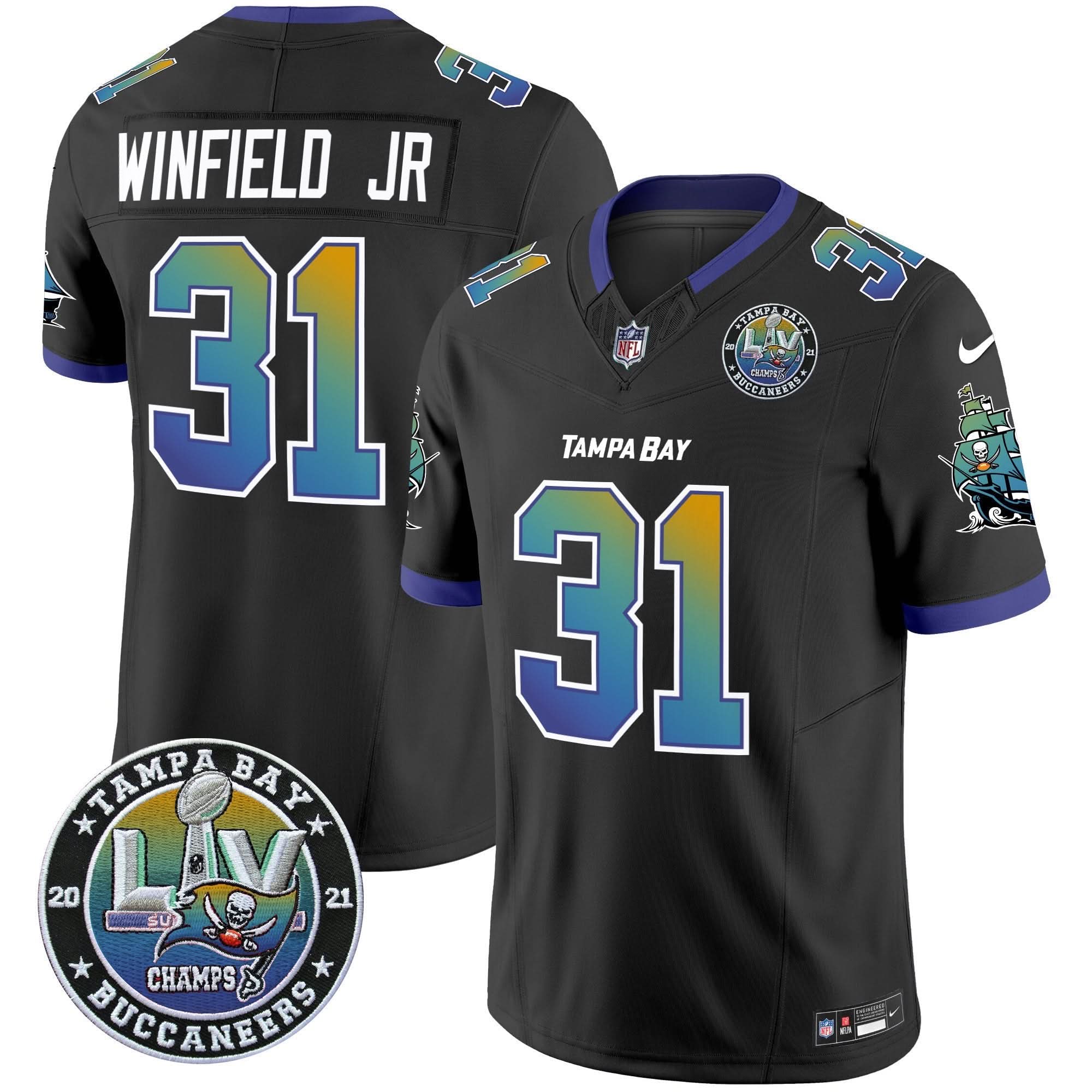 TB Tampa City Super Bowl LIV Patch Vapor Limited Jersey