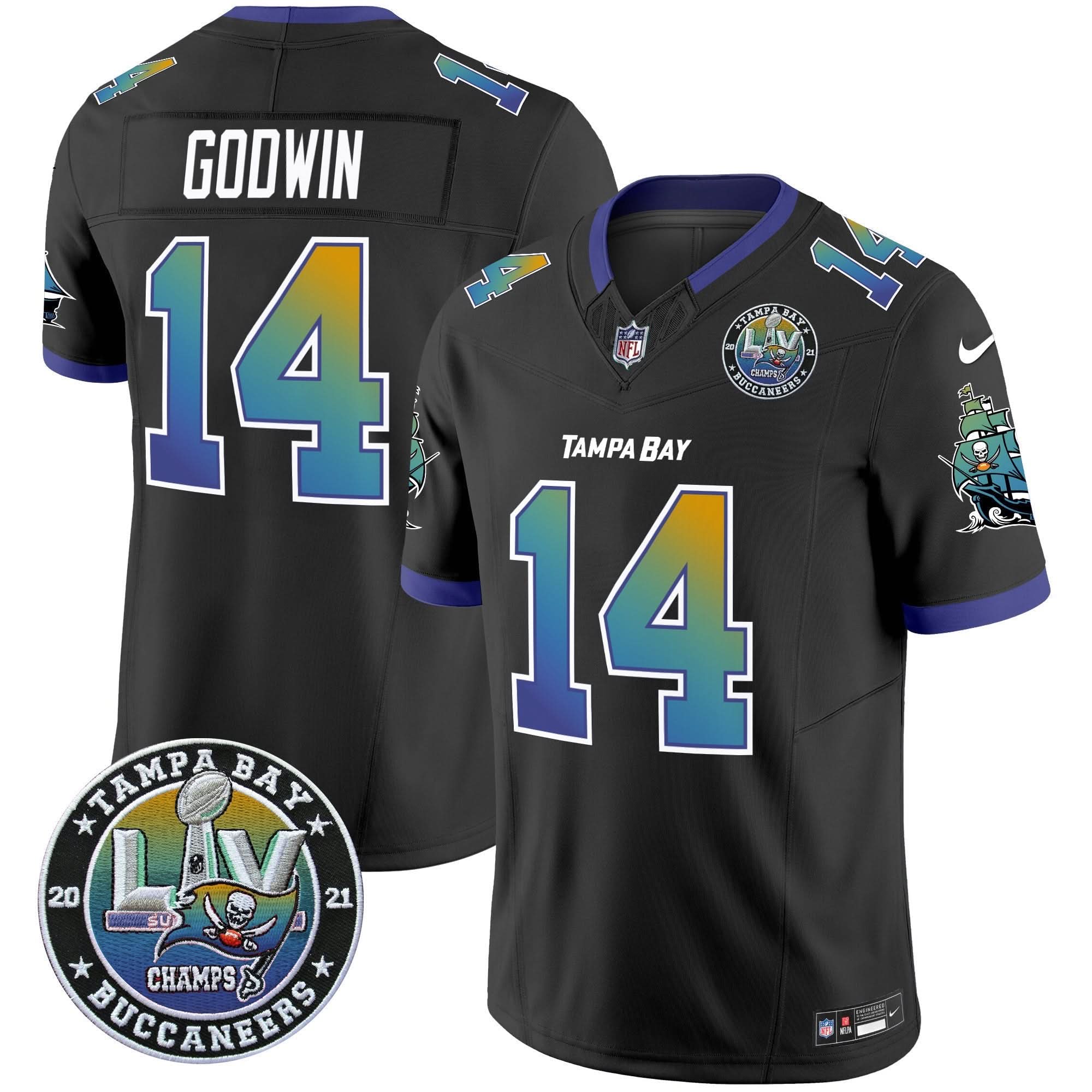 TB Tampa City Super Bowl LIV Patch Vapor Limited Jersey