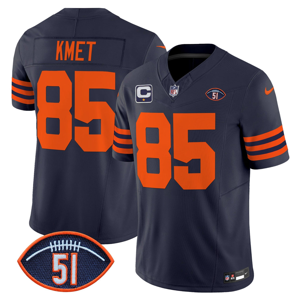 CHI Dick Butkus Patch Throwback Vapor Limited Jersey