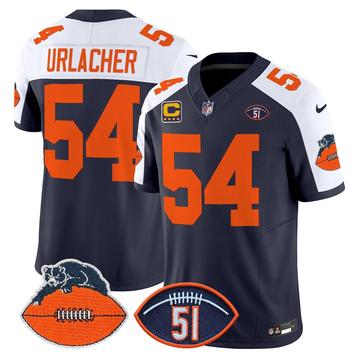 CB Dick Butkus Patch Throwback Vapor Limited Jersey