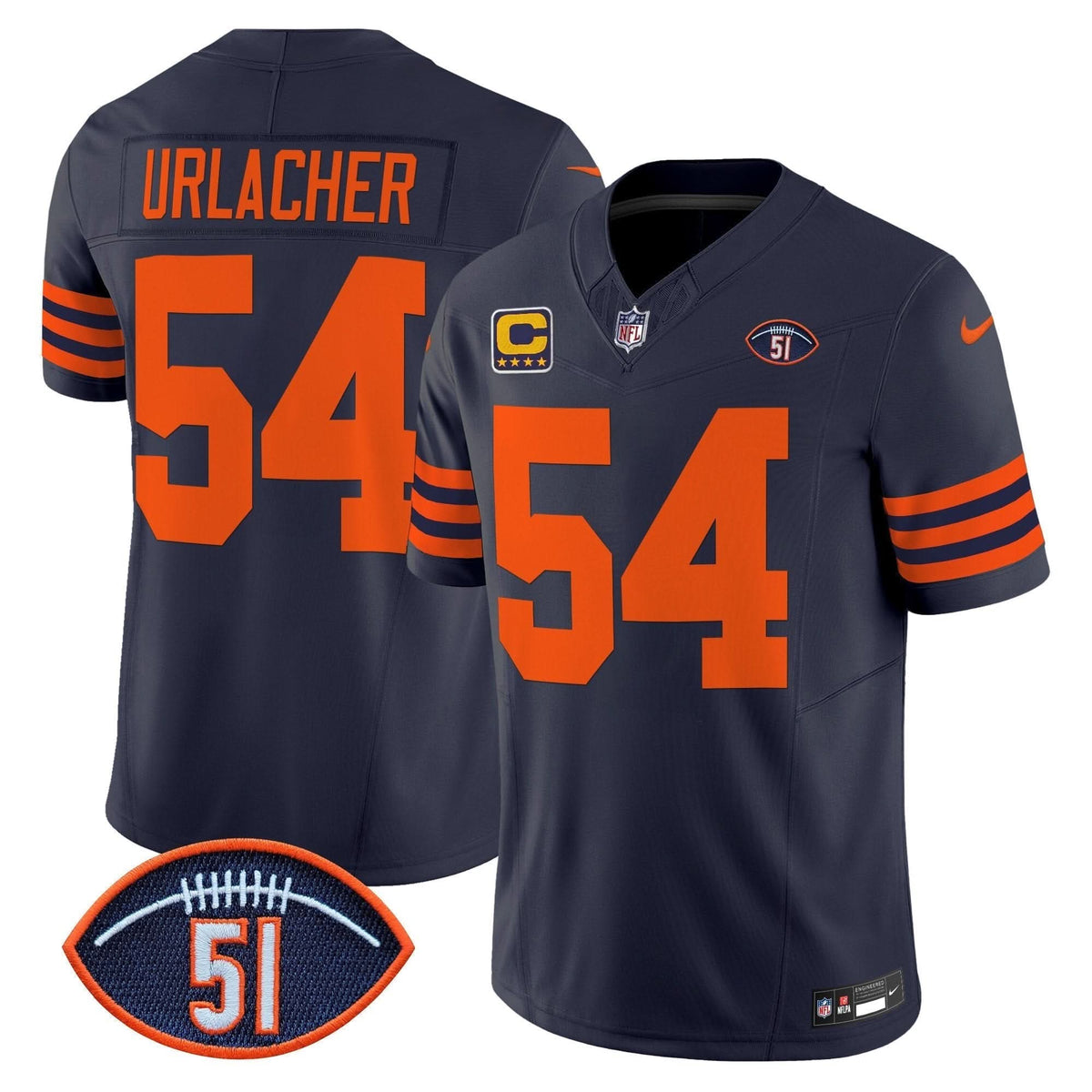CB Dick Butkus Patch Throwback Vapor Limited Jersey