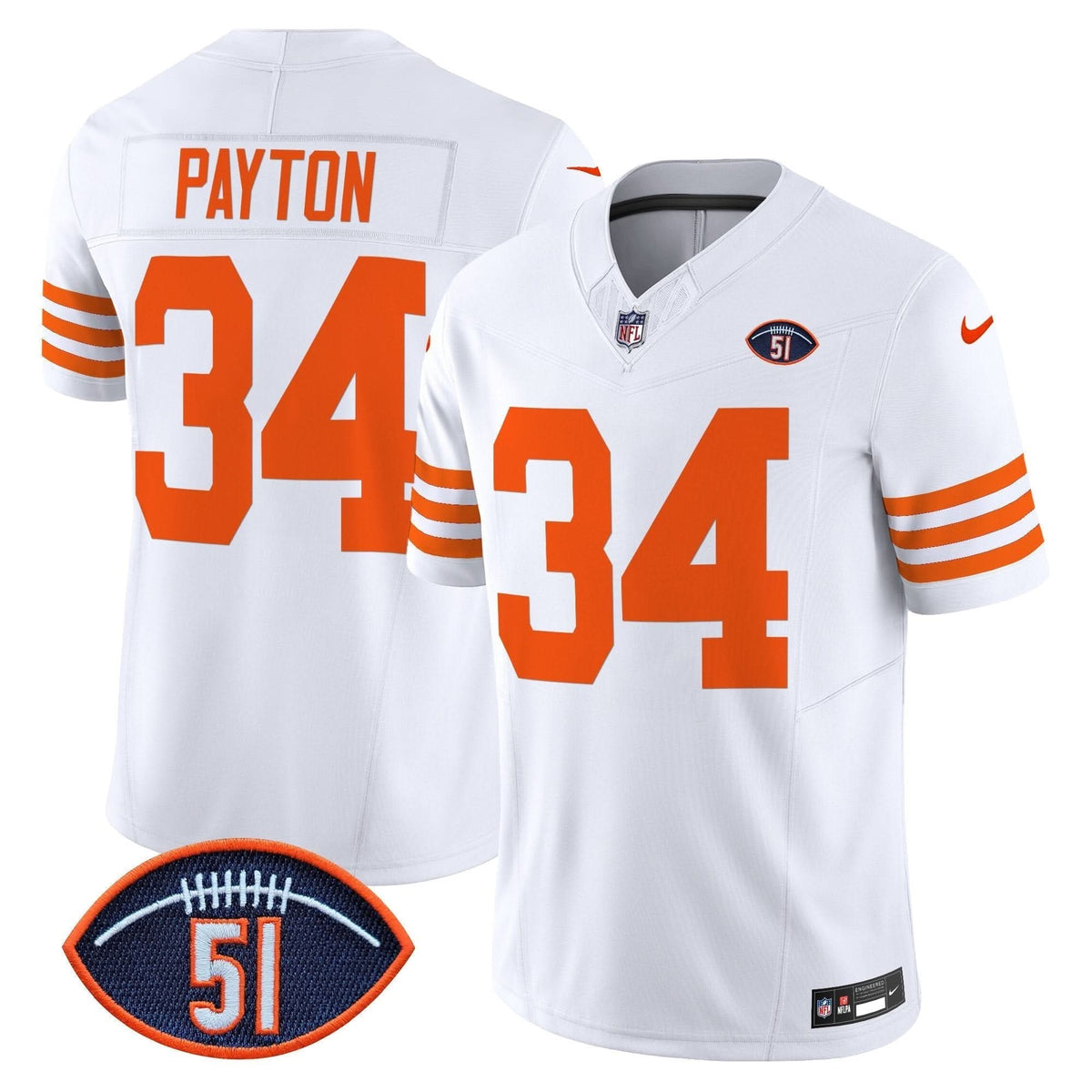 CB Dick Butkus Patch Throwback Vapor Limited Jersey