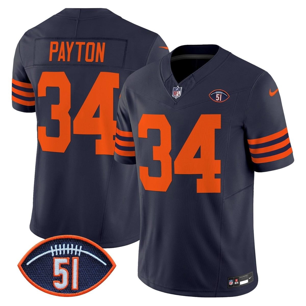 CB Dick Butkus Patch Throwback Vapor Limited Jersey