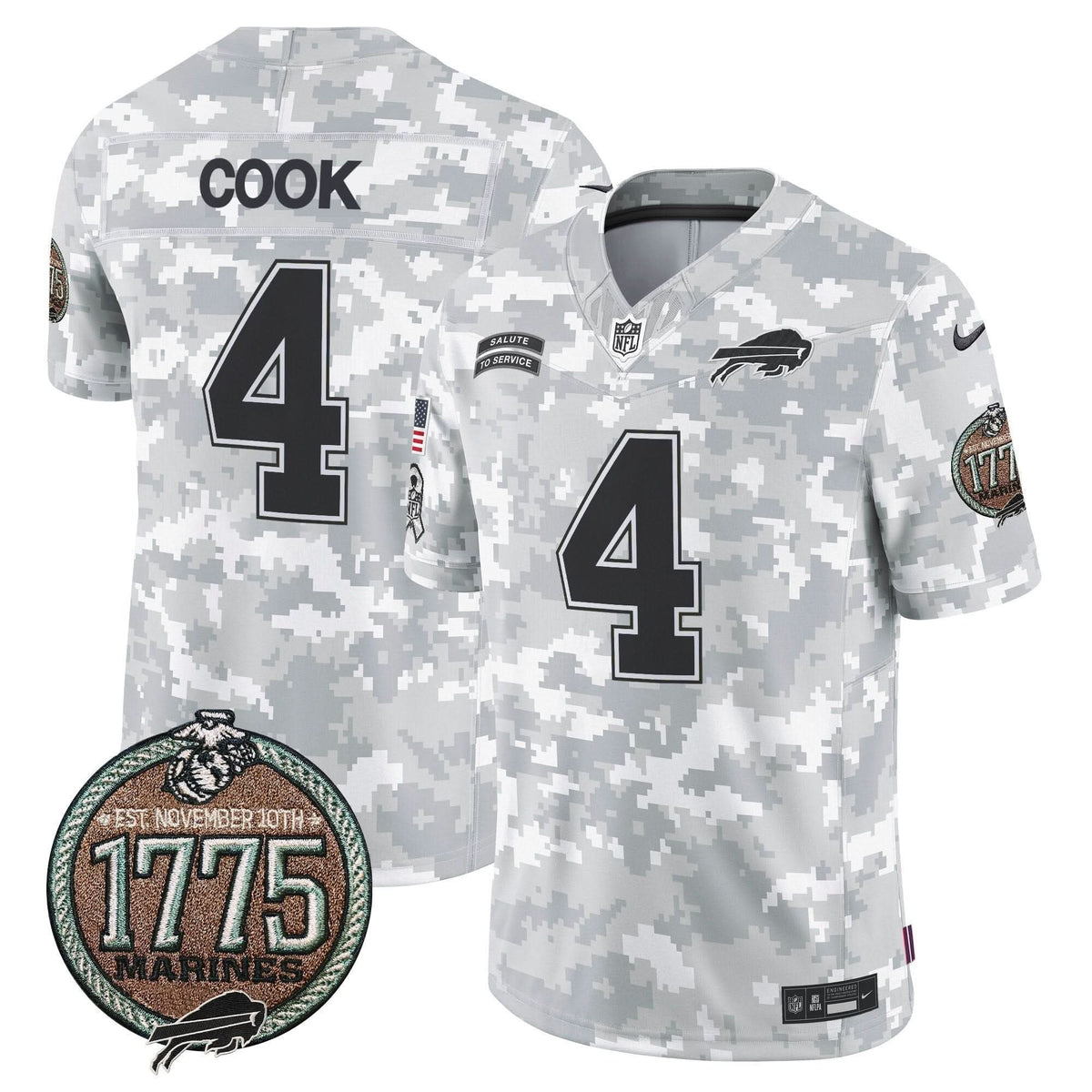BUF 2024 Salute to Service Establishment Year Patch Vapor Limited Jersey