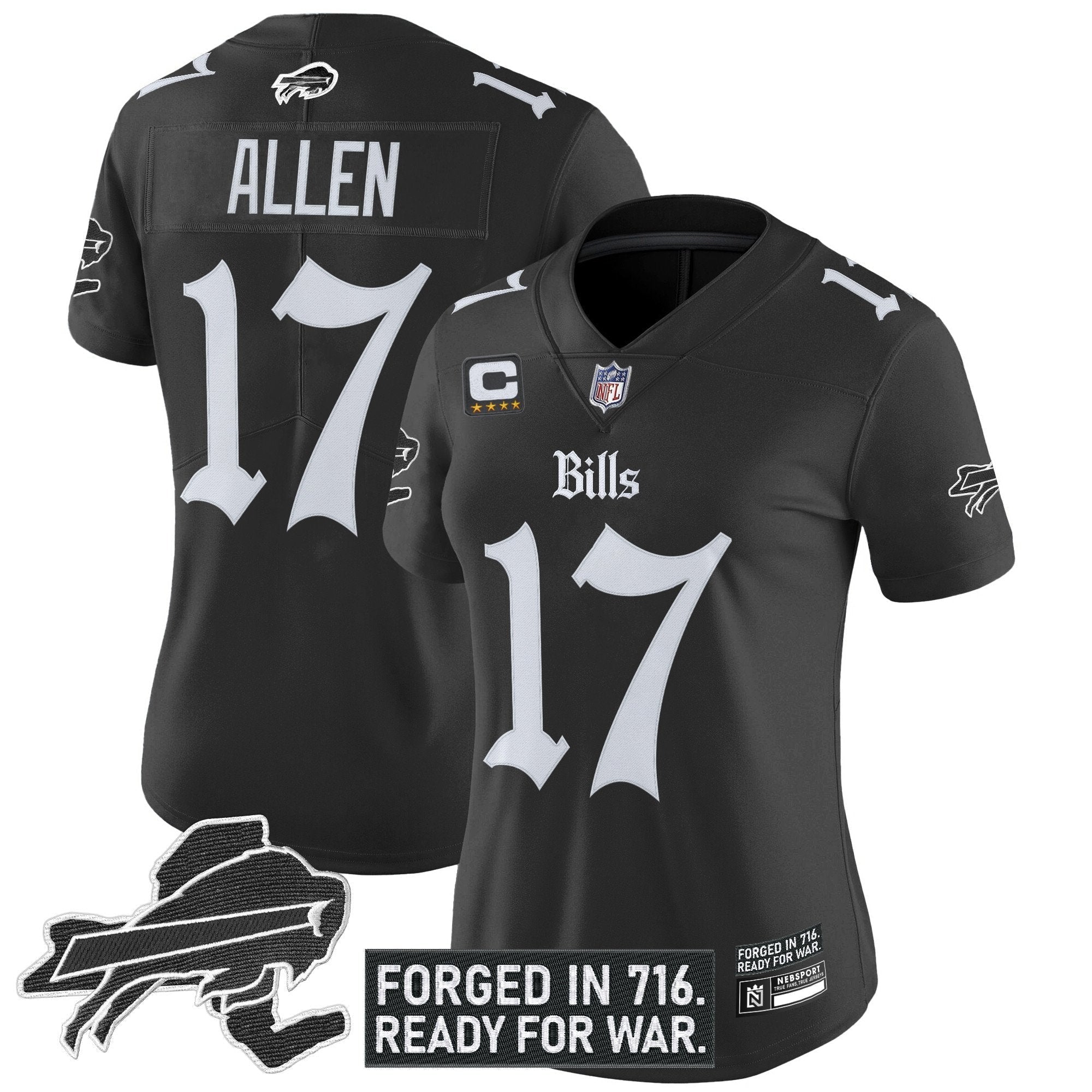 Women's BUF 'Gothic Cold Front Edition' Vapor Limited Jersey - All Stitched