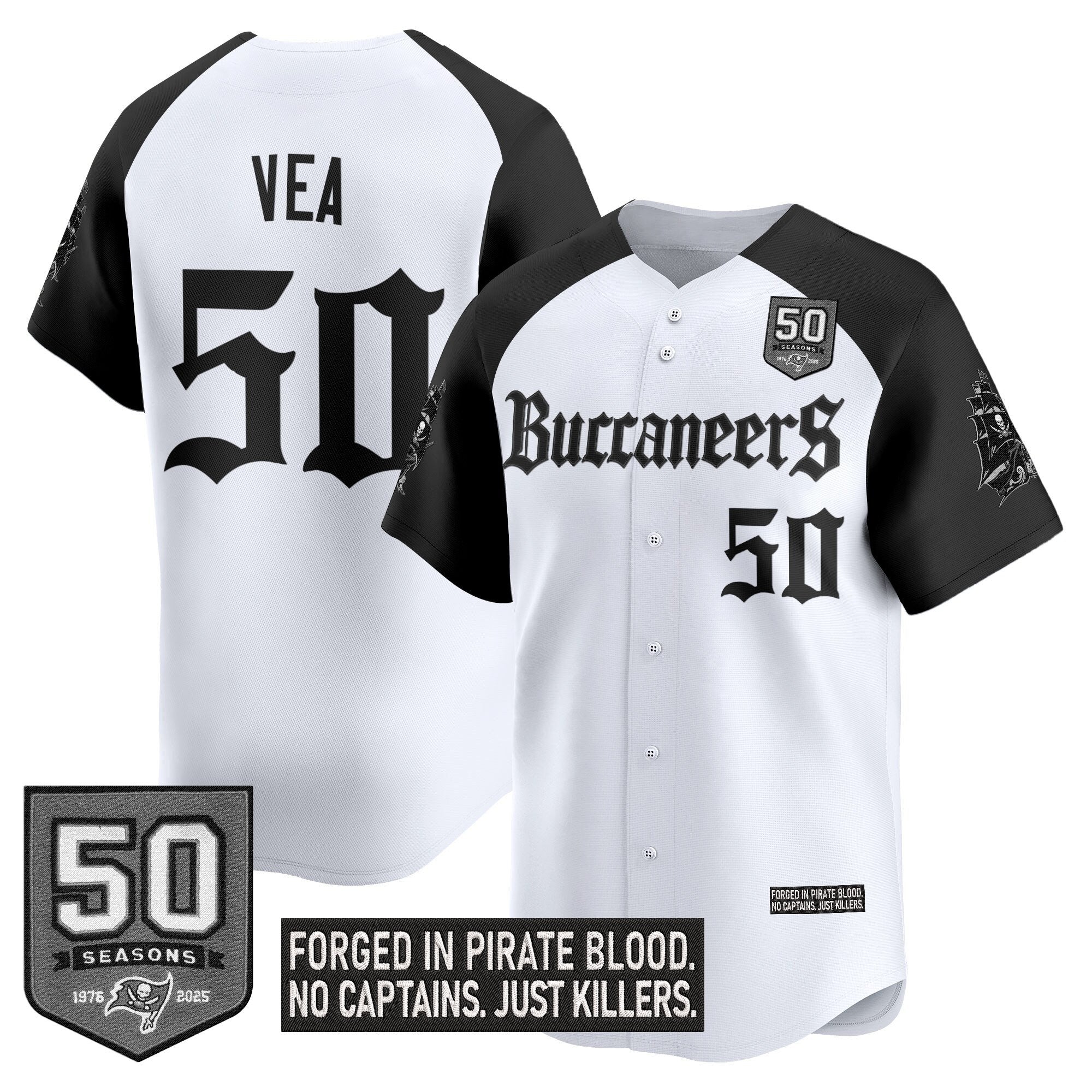 TB 'Gothic Pirate Shadows Edition' Vapor Baseball Jersey - All Stitched