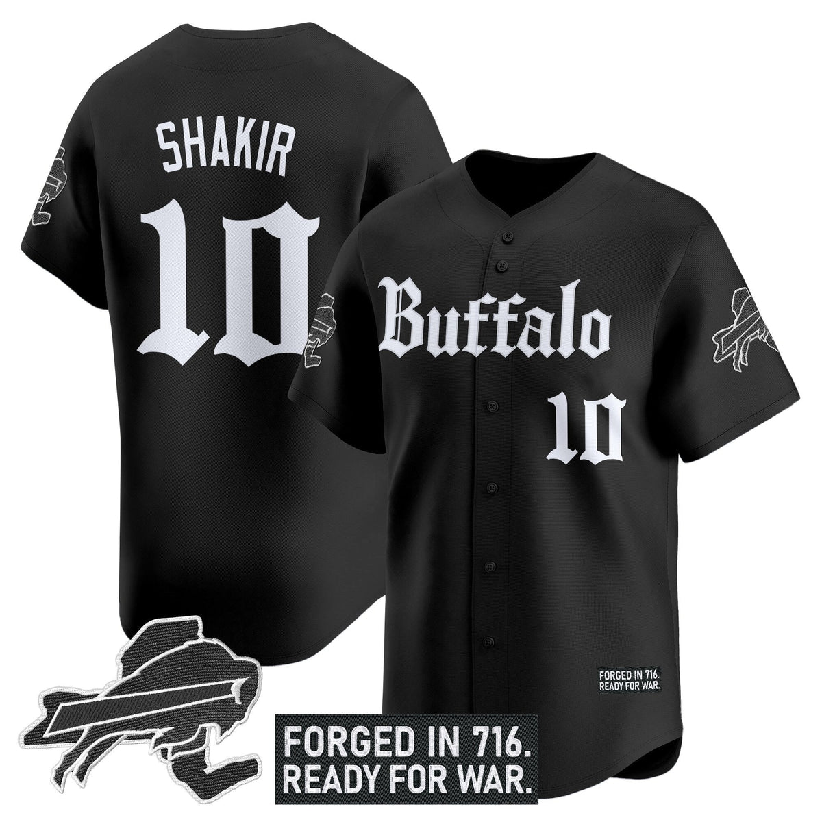 BUF 'Gothic Cold Front Edition' Vapor Baseball Jersey - All Stitched