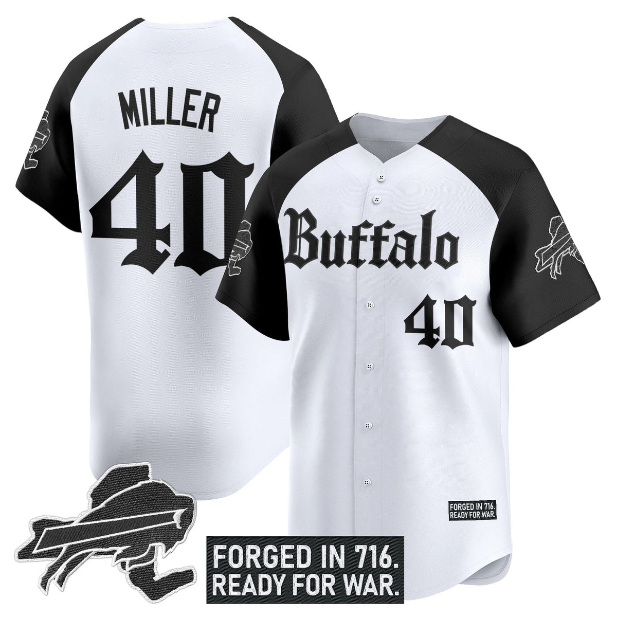 BUF 'Gothic Cold Front Edition' Vapor Baseball Jersey - All Stitched