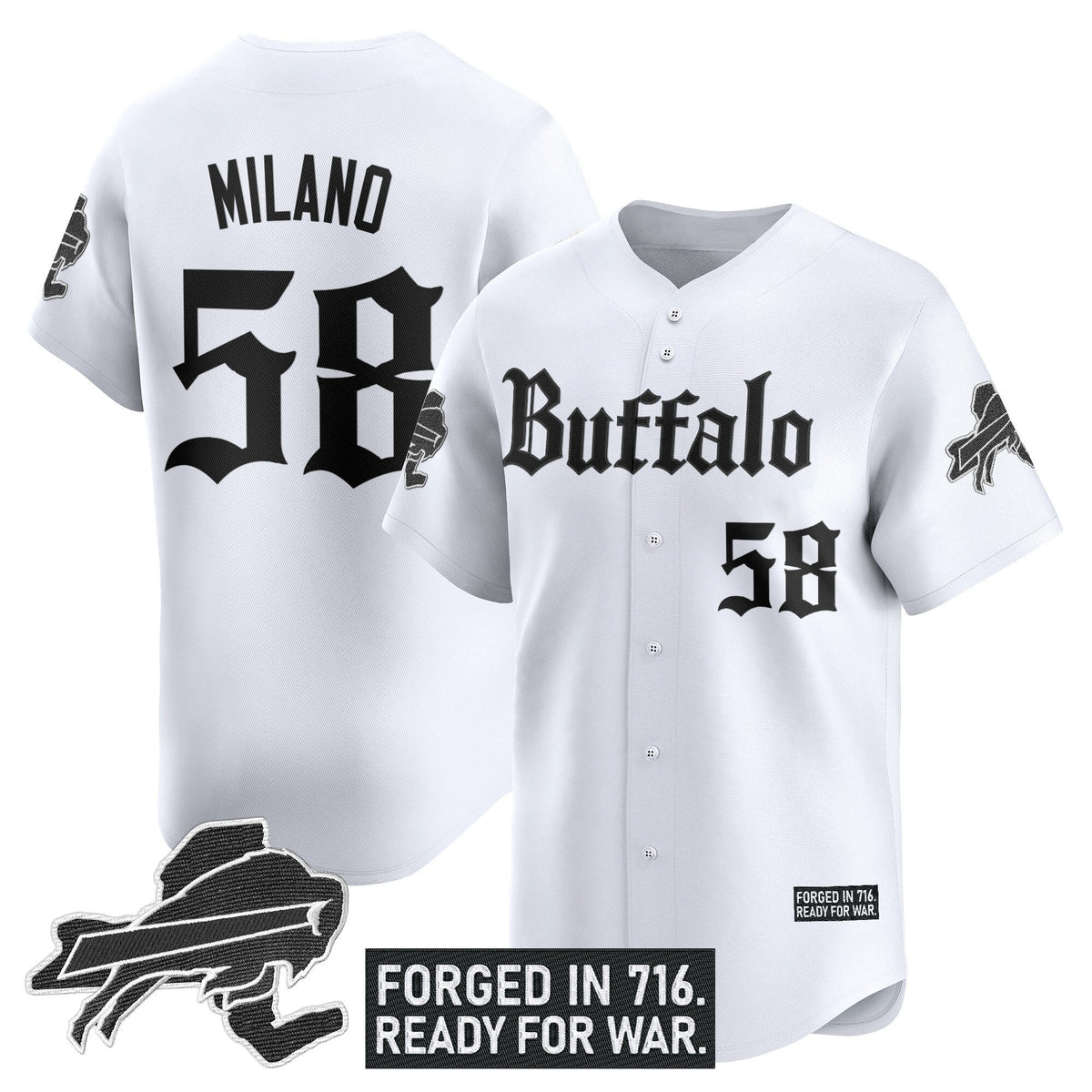 BUF 'Gothic Cold Front Edition' Vapor Baseball Jersey - All Stitched