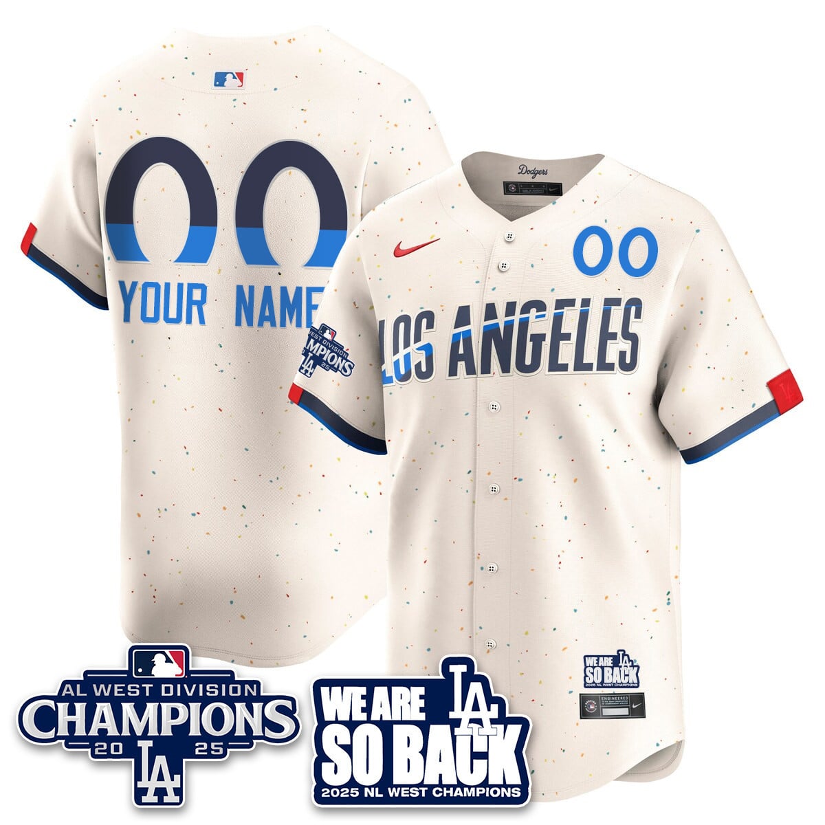 Men's Los Angeles Dodgers 2025 NL West Division Champions Jersey - All Stitched