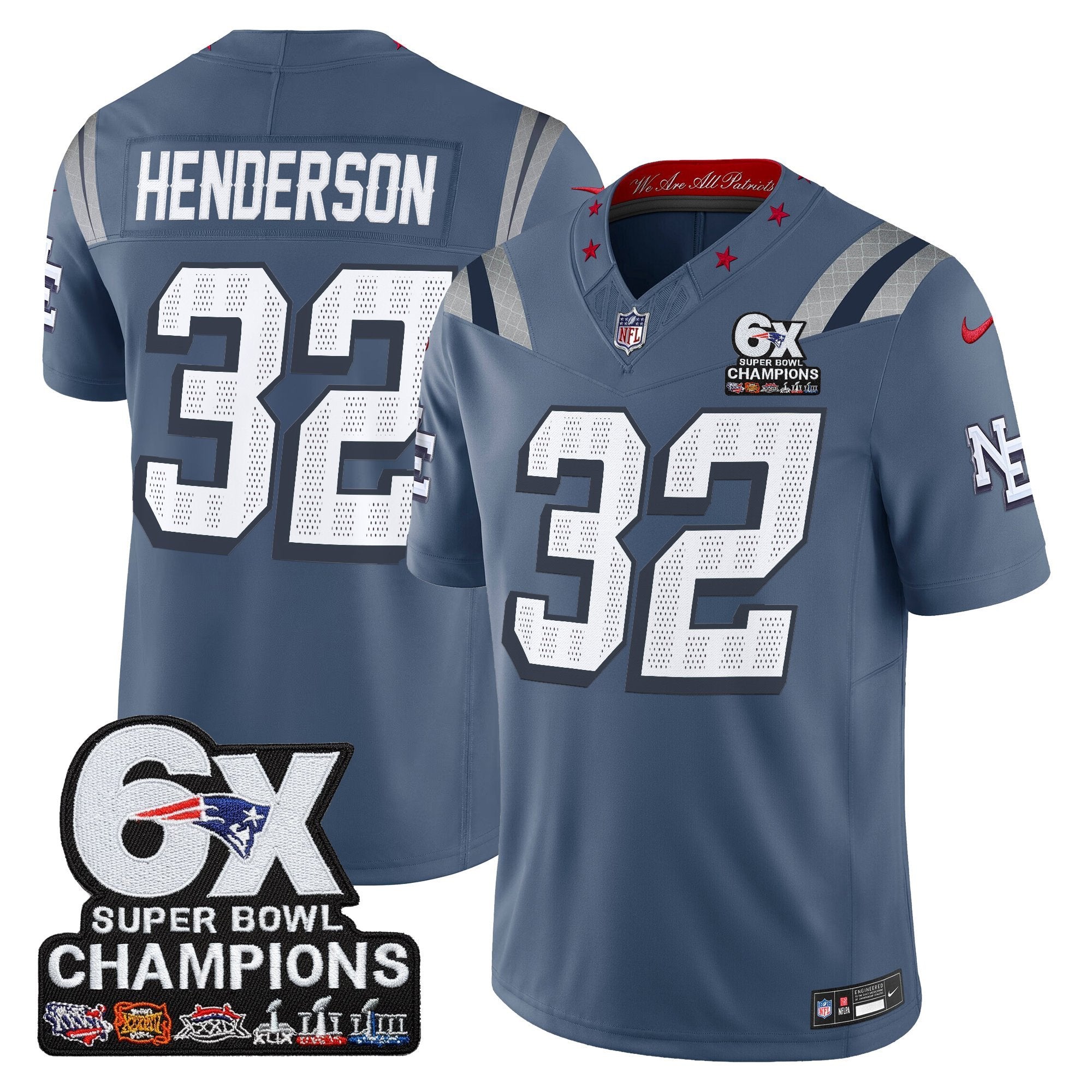 NE 6-Time Champions Patch Vapor Limited Jersey