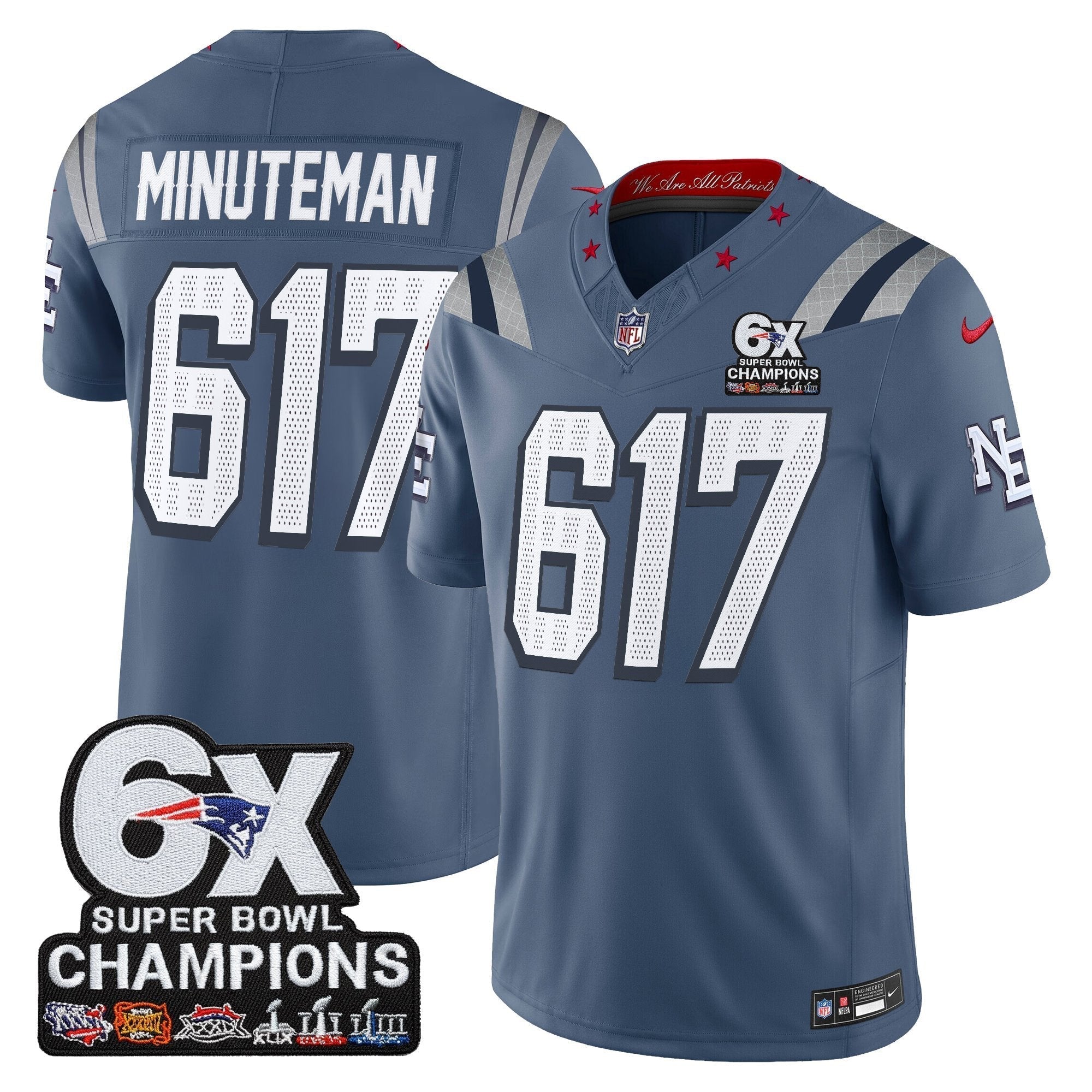 NE 6-Time Champions Patch Vapor Limited Jersey