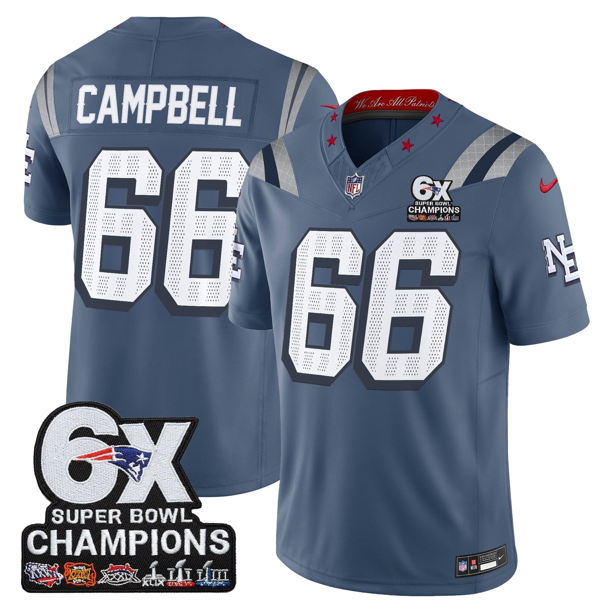 NE 6-Time Champions Patch Vapor Limited Jersey