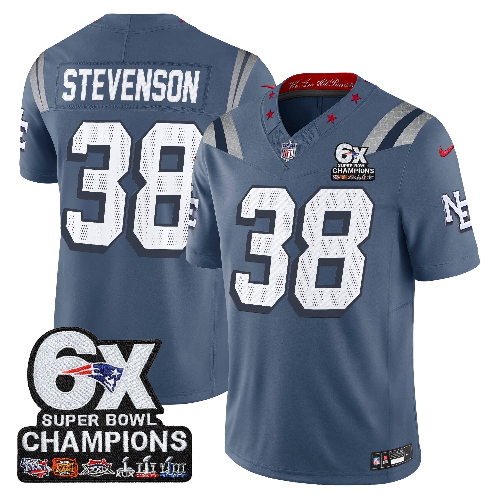 NE 6-Time Champions Patch Vapor Limited Jersey