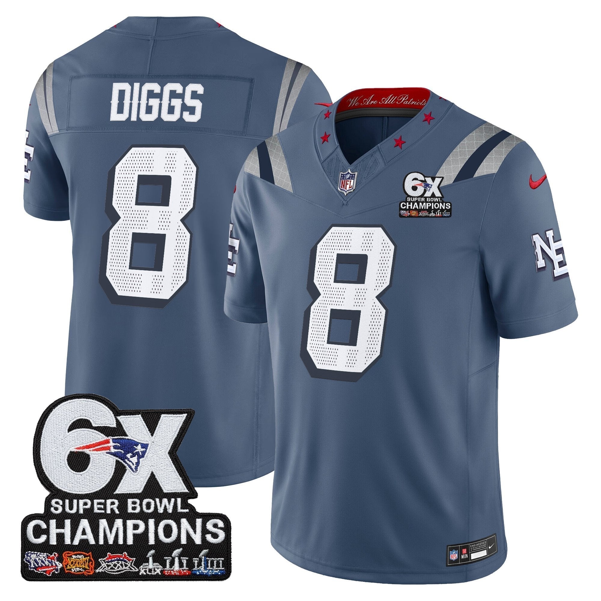 NE 6-Time Champions Patch Vapor Limited Jersey