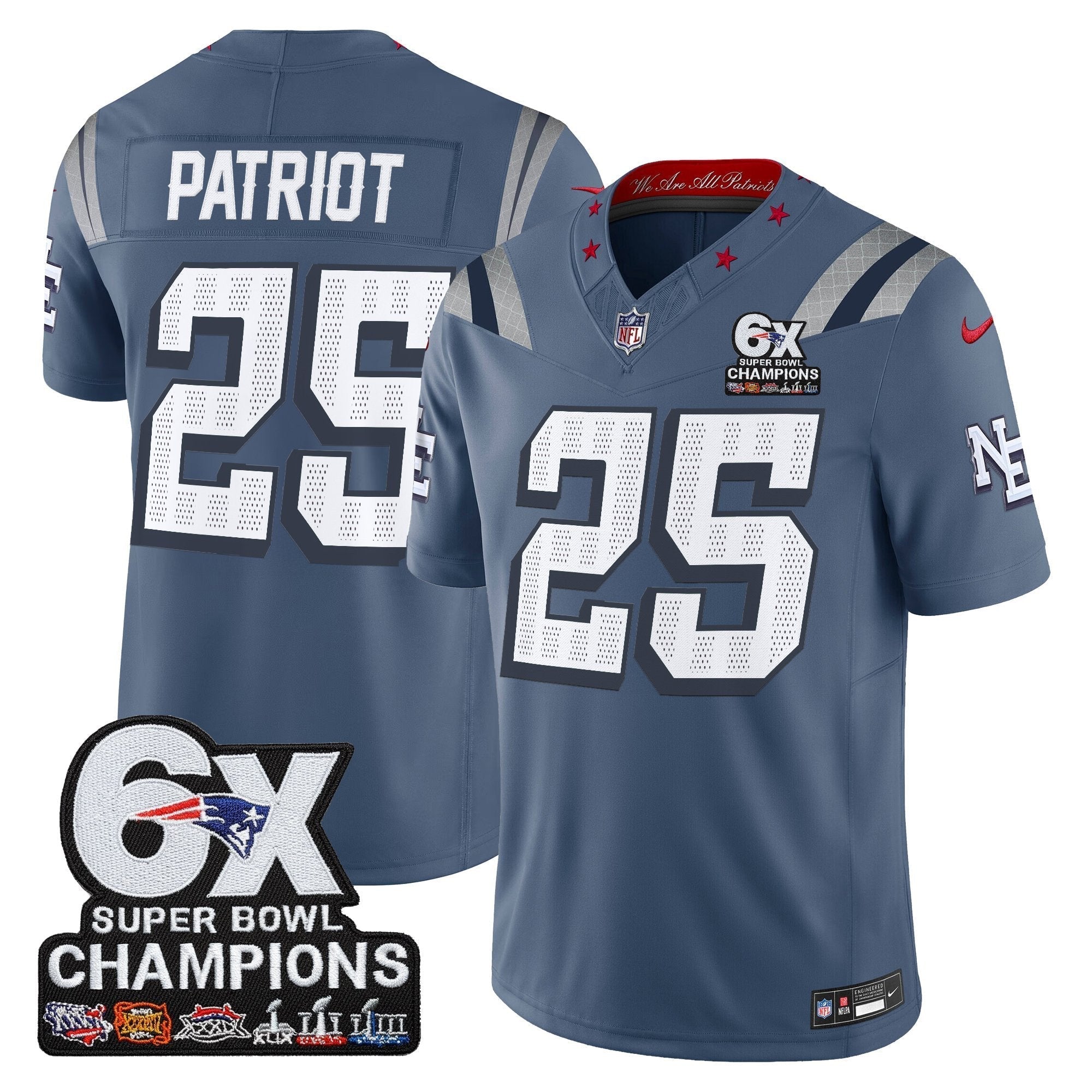 NE 6-Time Champions Patch Vapor Limited Jersey