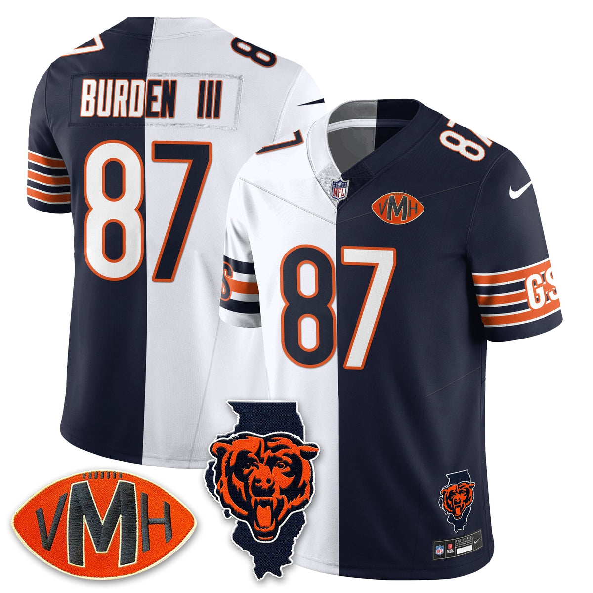 CHI Honor Virginia Halas McCaskey Split Jersey
