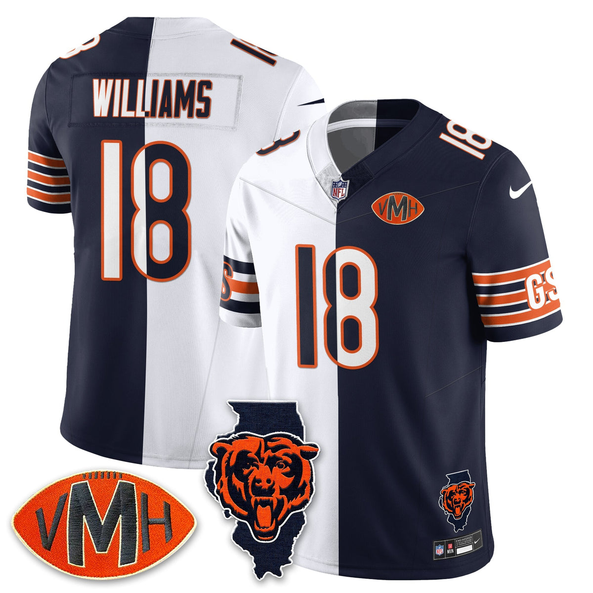 CHI Honor Virginia Halas McCaskey Split Jersey