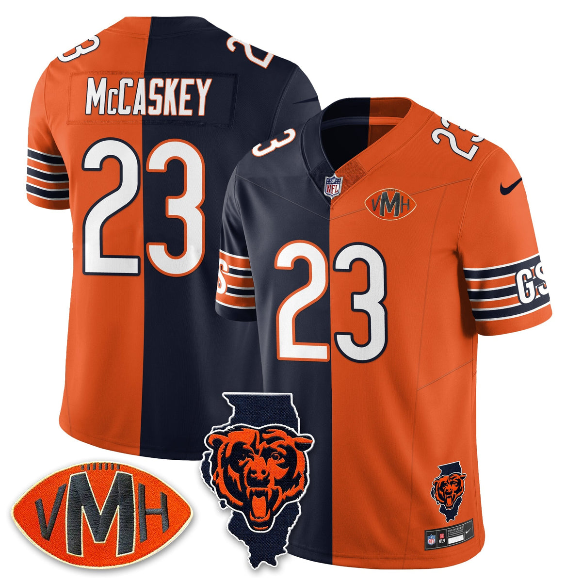 CHI Honor Virginia Halas McCaskey Split Jersey