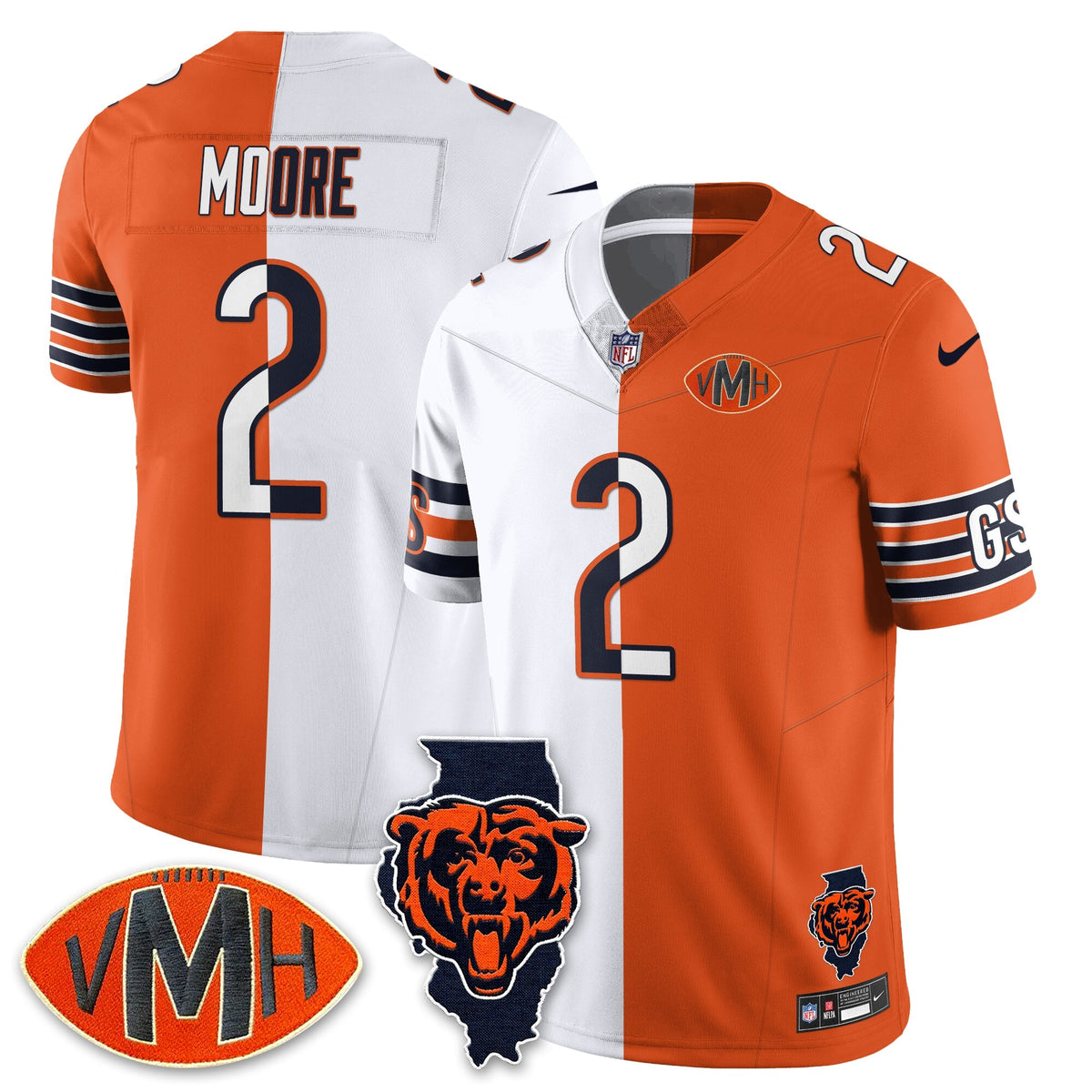 CHI Honor Virginia Halas McCaskey Split Jersey