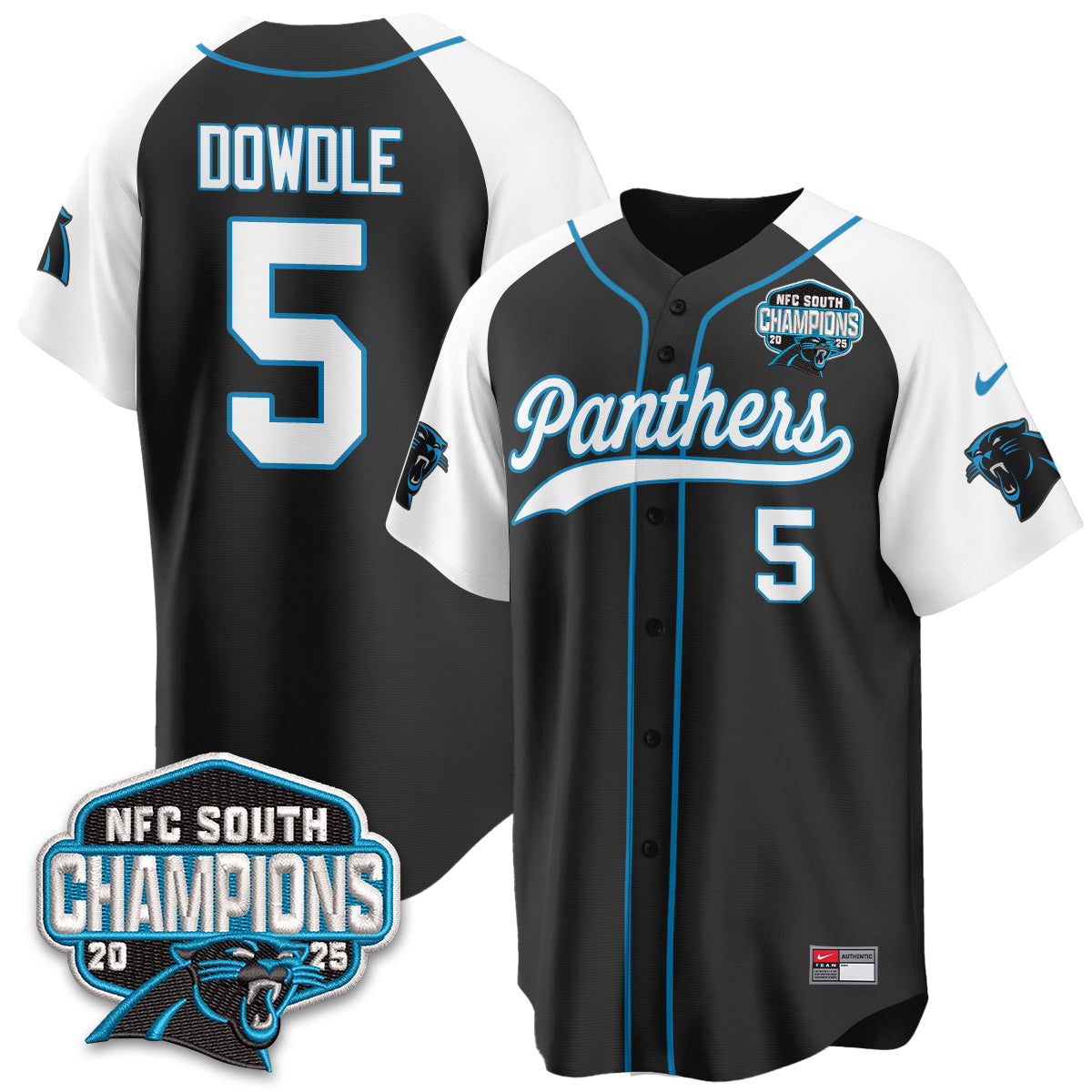 CAR NFC South Division Champions Vapor Limited Baseball Jersey - All Stitched