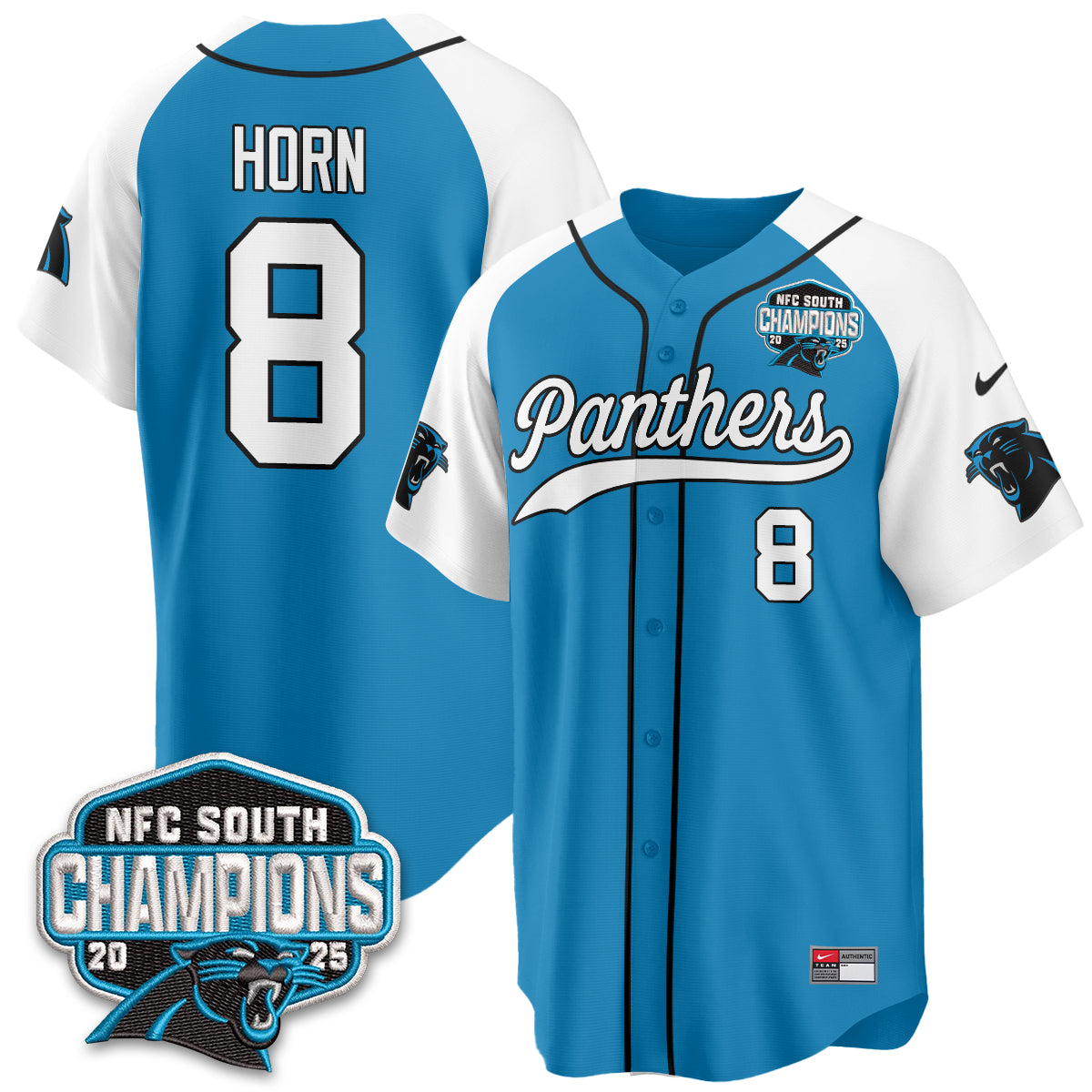 CAR NFC South Division Champions Vapor Limited Baseball Jersey - All Stitched