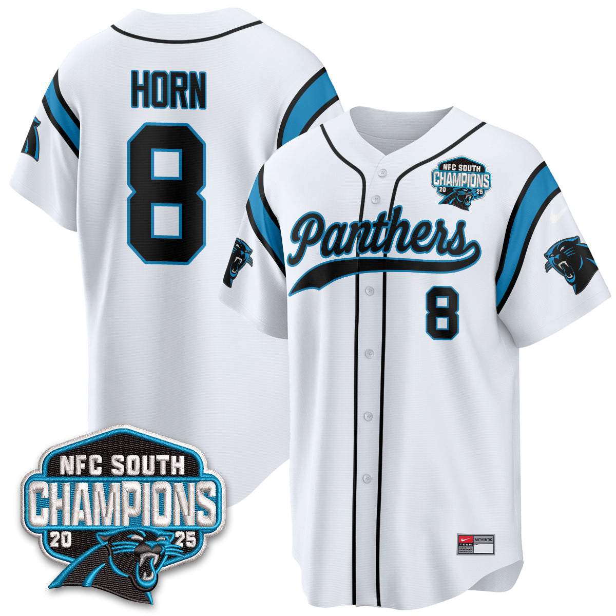 CAR NFC South Division Champions Vapor Limited Baseball Jersey - All Stitched
