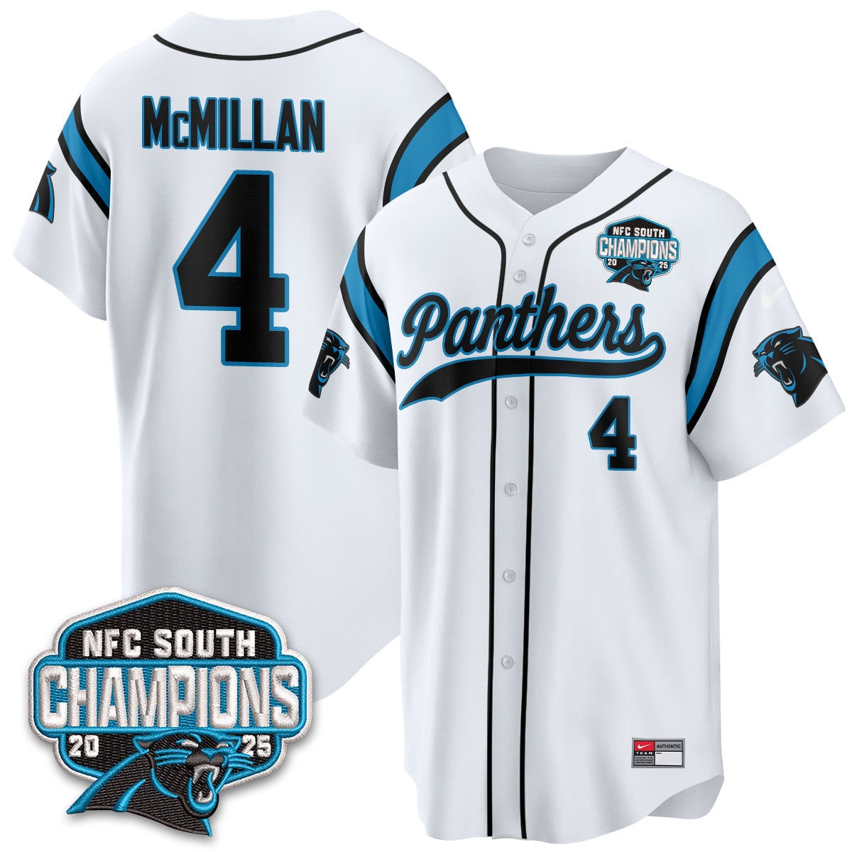 CAR NFC South Division Champions Vapor Limited Baseball Jersey - All Stitched