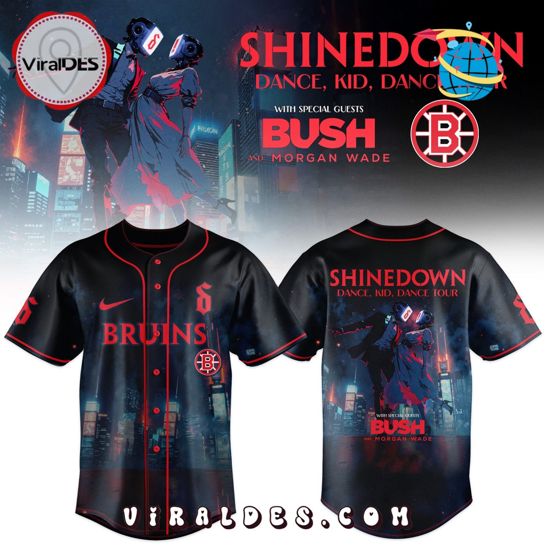 Boston Bruins x Shinedown DanceKidDance Tour Jersey