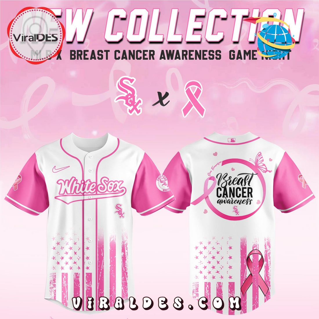 Chicago White Sox x Breast Cancer Awareness Game Night Baseball Jersey