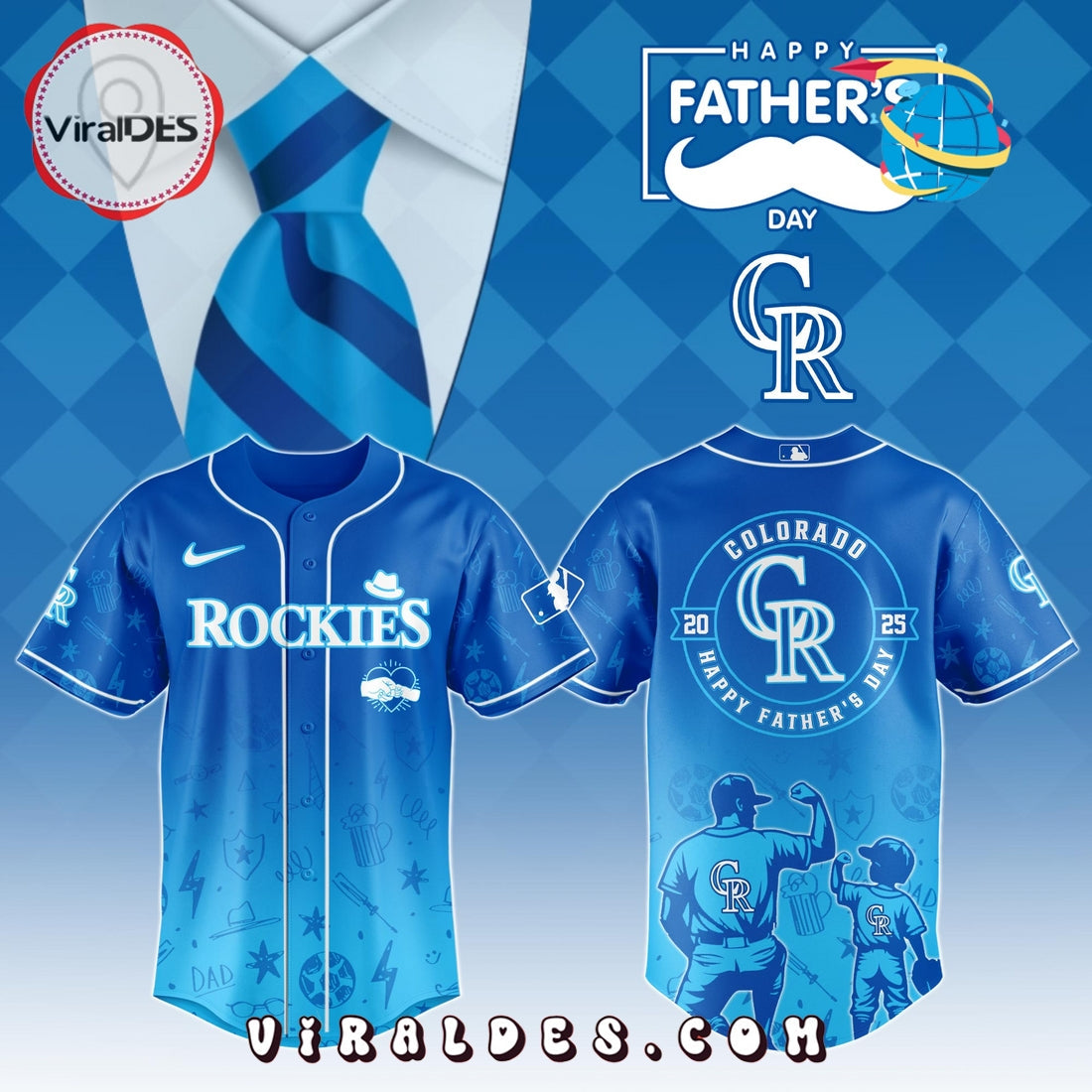 Colorado Rockies Father's Day Baseball Jersey