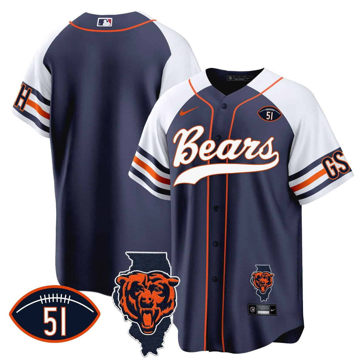 CHI Illinois Patch Baseball Jersey