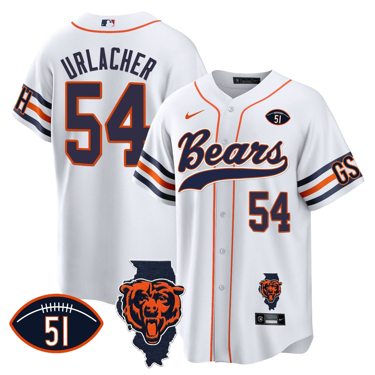 CHI Illinois Patch Baseball Jersey