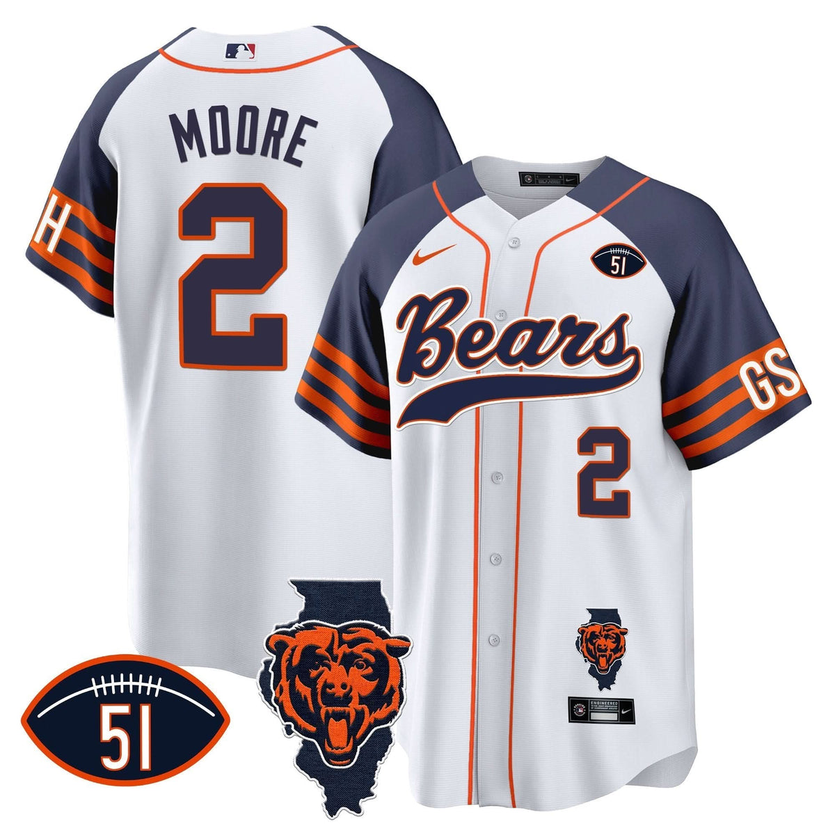 CHI Illinois Patch Baseball Jersey