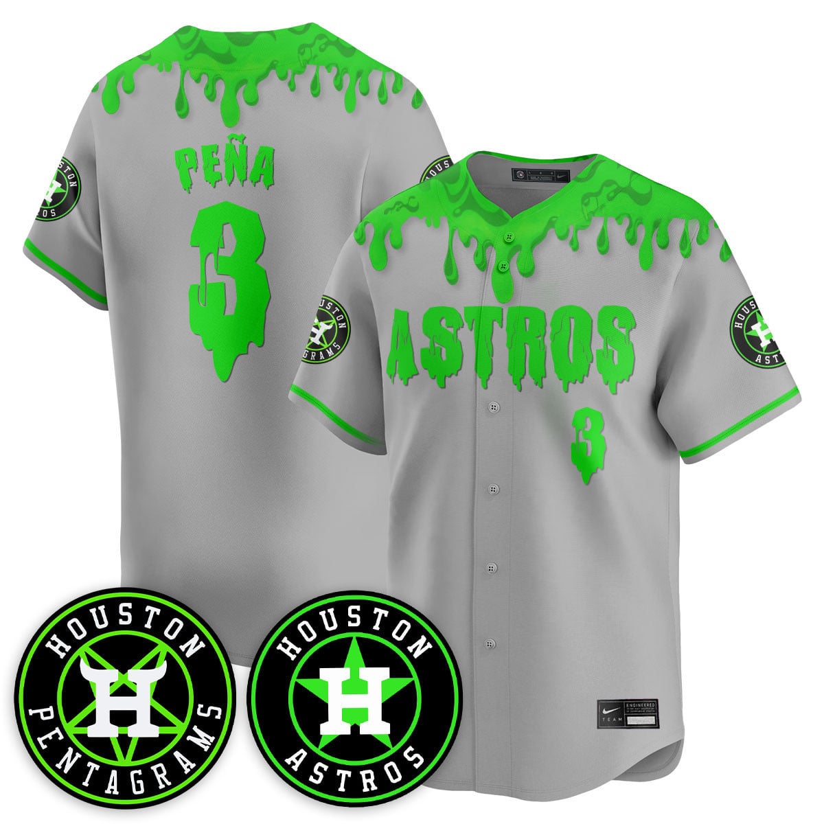 Custom Houston Astros "Slime Night Special" Jersey - Stitched