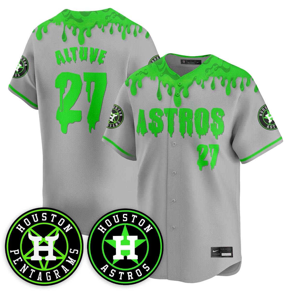 Custom Houston Astros "Slime Night Special" Jersey - Stitched