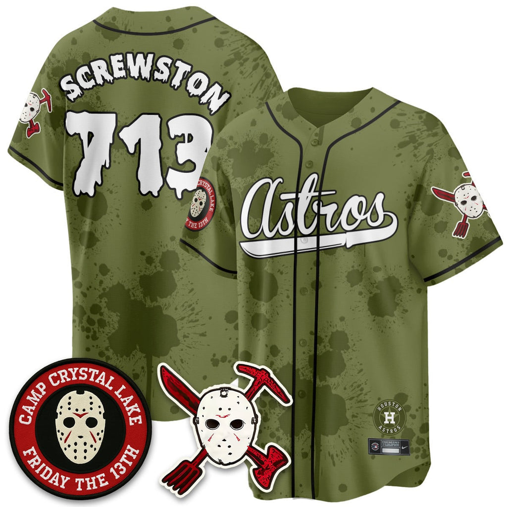 Custom Houston Astros "Friday the 13th" Jersey - All Stitched