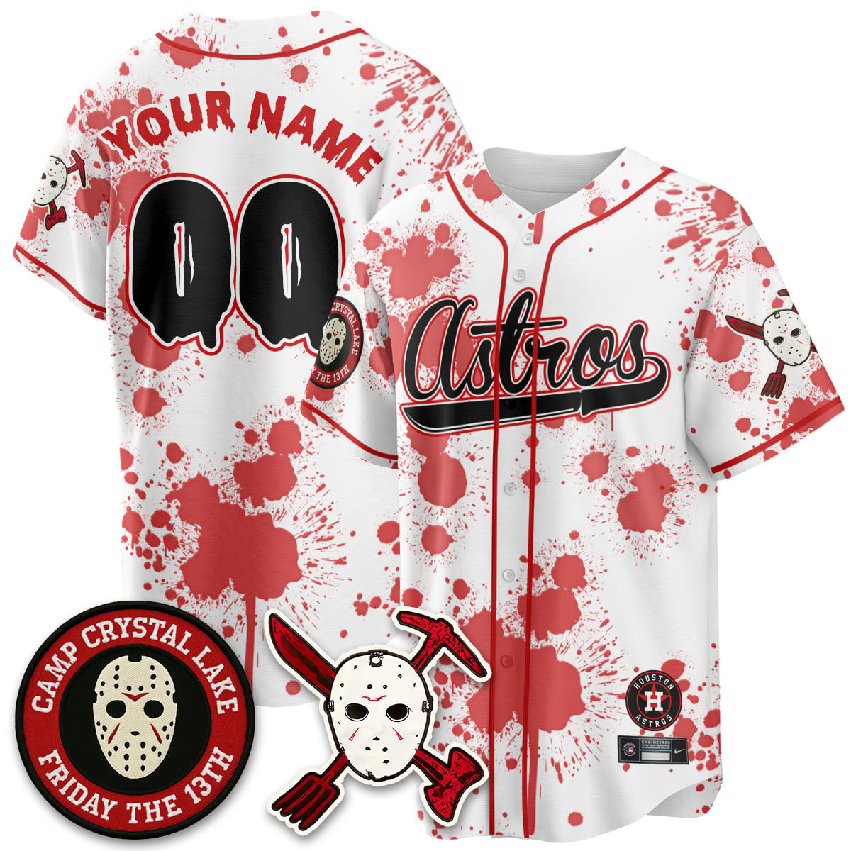 Custom Houston Astros "Friday the 13th" Jersey - All Stitched