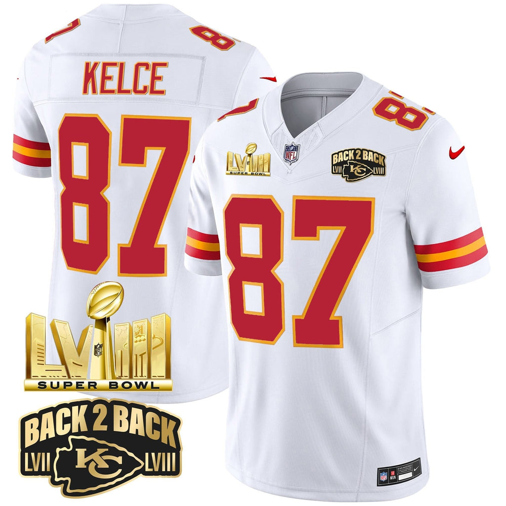 KC Super Bowl LVIII & Back 2 Back Gold Patch Vapor Jersey