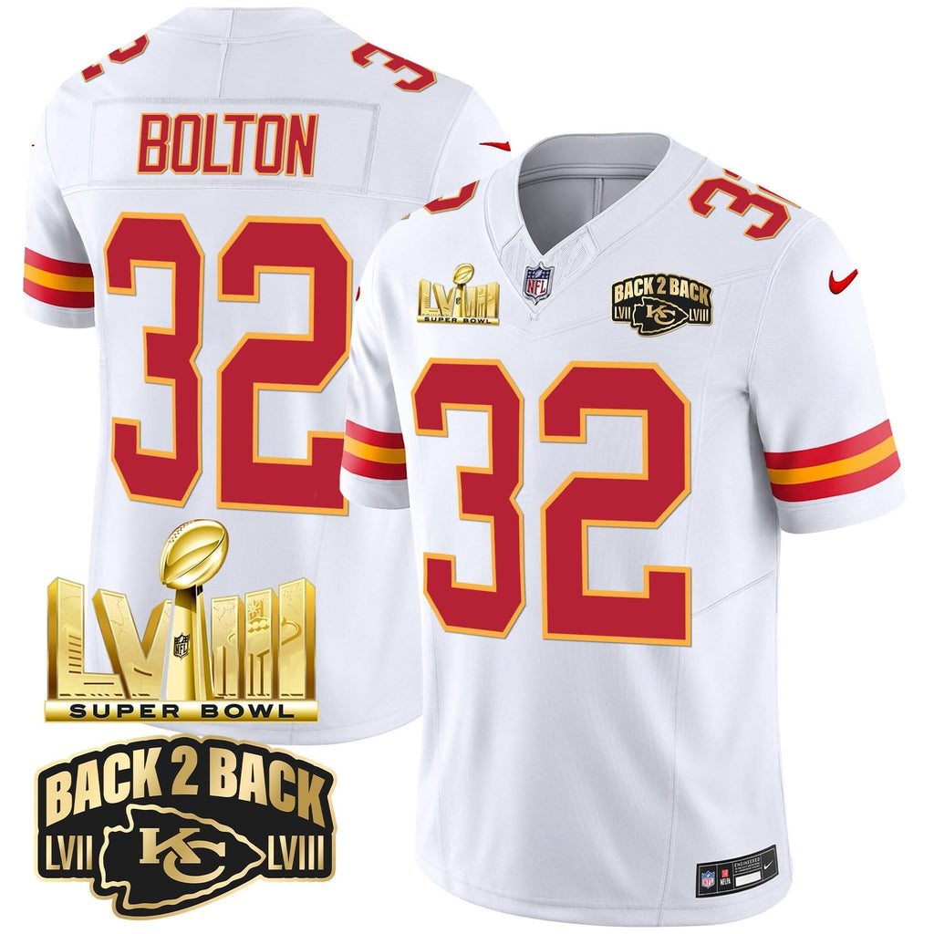 KC Super Bowl LVIII & Back 2 Back Gold Patch Vapor Jersey
