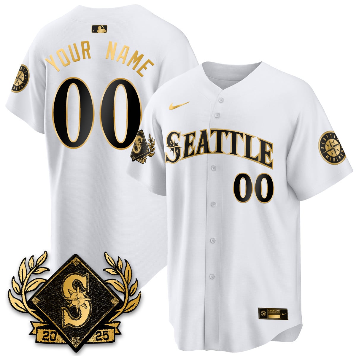Seattle Mariners 2025 Series Gold Jersey - All Stitched