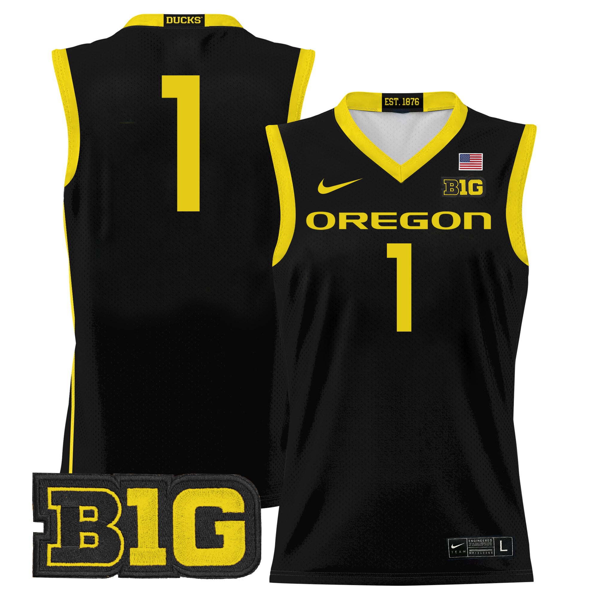 Men's Oregon Ducks 2024 Lightweight Basketball Jersey - All Stitched