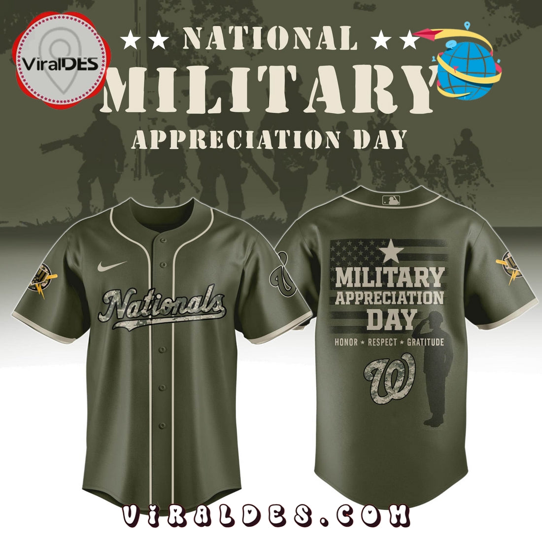 Washington Nationals MLB Military Appreciation Day Baseball Jersey